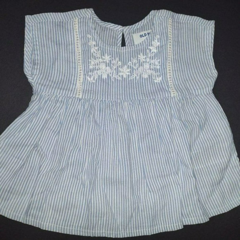 Chambray  dress for toddler girls - with button-loop keyhole opening at nape- 2T